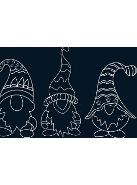 Σετ των 2 Intra απο ξύλο plywood 3mm-4mm πάχος Christmas Gnome Δίασταση 15x15 cm INTRAFABR-40857183