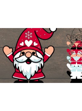 Σετ των 2 Intra απο ξύλο plywood 3mm-4mm πάχος Χριστουγεννιάτικο Gnome Χαρτί κοπής Δίασταση 1500x1500 cm INTRAFABR-107727387
