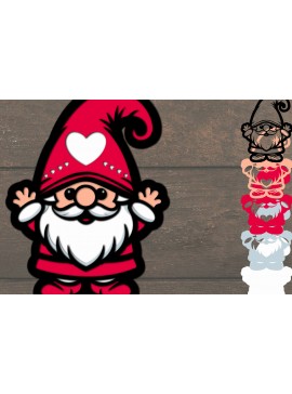 Σετ των 2 Intra απο ξύλο plywood 3mm-4mm πάχος Χριστουγεννιάτικο Gnome Χαρτί κοπής Δίασταση 1500x1500 cm INTRAFABR-107727395