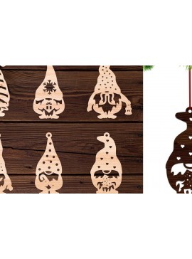 Σετ των 3 Intra απο ξύλο plywood 3mm-4mm πάχος Χριστουγεννιάτικα στολίδια με λέιζερ Κόψιμο Δίασταση 8x8 cm INTRAFABR-78801447