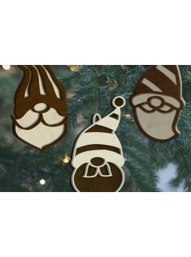 Σετ των 3 Intra απο ξύλο plywood 3mm-4mm πάχος ΧΡΙΣΤΟΥΓΕΝΝΙΑΤΙΚΑ ΚΝΟΜ, Διακόσμηση πολλαπλών στρώσεων Δίασταση 4x4 cm INTRAFABR-85046432