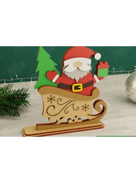 Σετ των 2 Intra απο ξύλο plywood 3mm-4mm πάχος Χριστουγεννιάτικα στοιχειά | Επιτραπέζιο αγαλματίδιο | CNC Δίασταση 15x15 cm INTRAFABR-106665474