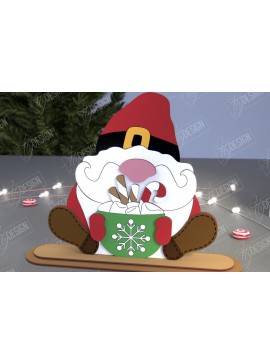 Σετ των 2 Intra απο ξύλο plywood 3mm-4mm πάχος Χριστουγεννιάτικα στοιχειά | Επιτραπέζιο αγαλματίδιο | CNC Δίασταση 15x15 cm INTRAFABR-107439998