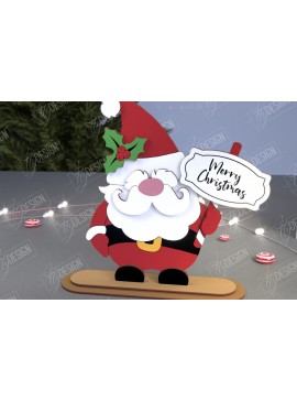 Σετ των 2 Intra απο ξύλο plywood 3mm-4mm πάχος Χριστουγεννιάτικα στοιχειά | Επιτραπέζιο αγαλματίδιο | CNC Δίασταση 15x15 cm INTRAFABR-107440078