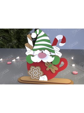 Σετ των 2 Intra απο ξύλο plywood 3mm-4mm πάχος Χριστουγεννιάτικα στοιχειά | Επιτραπέζιο αγαλματίδιο | CNC Δίασταση 15x15 cm INTRAFABR-107440101