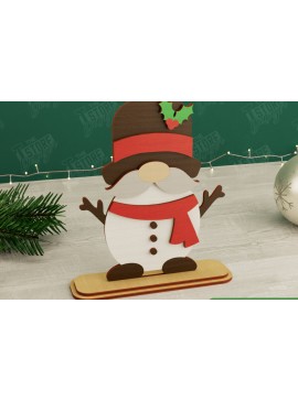 Σετ των 2 Intra απο ξύλο plywood 3mm-4mm πάχος Χριστουγεννιάτικα στοιχειά | Επιτραπέζιο αγαλματίδιο | CNC Δίασταση 15x15 cm INTRAFABR-106665369