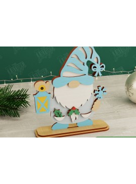 Σετ των 2 Intra απο ξύλο plywood 3mm-4mm πάχος Χριστουγεννιάτικα στοιχειά | Επιτραπέζιο αγαλματίδιο | CNC Δίασταση 15x15 cm INTRAFABR-106665417