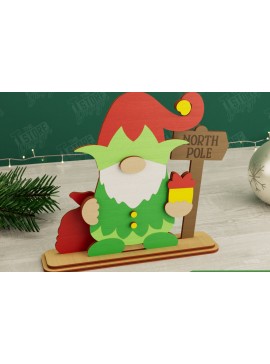 Σετ των 3 Intra απο ξύλο plywood 3mm-4mm πάχος Χριστουγεννιάτικα στοιχειά | Επιτραπέζιο αγαλματίδιο | CNC Δίασταση 15x15 cm INTRAFABR-106665268