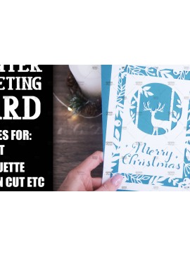 Σετ των 2 Intra απο ξύλο plywood 3mm-4mm πάχος Χριστουγεννιάτικη ευχετήρια κάρτα Δίασταση 15x15 cm INTRAFABR-108804670