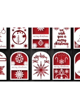 Σετ των 2 Intra απο ξύλο plywood 3mm-4mm πάχος 765 με ευχετήρια κάρτα Χριστουγέννων Δίασταση 15x15 cm INTRAFABR-48008495