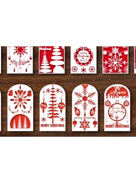 Σετ των 2 Intra απο ξύλο plywood 3mm-4mm πάχος Χριστουγεννιάτικη ευχετήρια κάρτα 777 Δίασταση 15x15 cm INTRAFABR-50228861