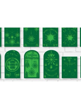 Σετ των 3 Intra απο ξύλο plywood 3mm-4mm πάχος Χριστουγεννιάτικη ευχετήρια κάρτα 802 Δίασταση 8x8 cm INTRAFABR-52789661