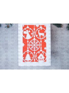 Σετ των 2 Intra απο ξύλο plywood 3mm-4mm πάχος Πρότυπο ευχετήριας κάρτας Χριστουγέννων Δίασταση 15x15 cm INTRAFABR-107961569