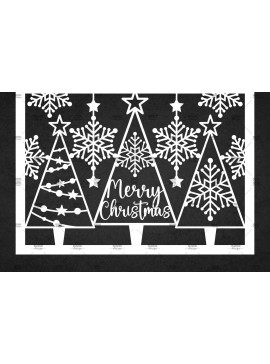 Σετ των 3 Intra απο ξύλο plywood 3mm-4mm πάχος Χριστουγεννιάτικη κάρτα με κομμένα ευχετήρια χαρτί Δίασταση 5x7 cm INTRAFABR-113450578