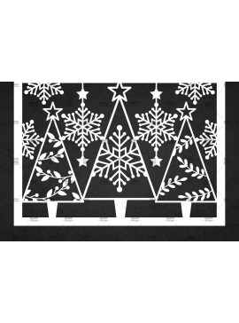 Σετ των 3 Intra απο ξύλο plywood 3mm-4mm πάχος Χριστουγεννιάτικη κάρτα με κομμένα ευχετήρια χαρτί Δίασταση 5x7 cm INTRAFABR-113450627