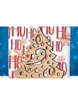 Σετ των 3 Intra απο ξύλο plywood 3mm-4mm πάχος Χριστουγεννιάτικη γιορτινή θήκη χαρτοπετσέτας Δίασταση 8x8 cm INTRAFABR-108921267