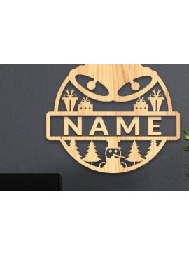 Σετ των 2 Intra απο ξύλο plywood 3mm-4mm πάχος Χριστουγεννιάτικη διακόσμηση σπιτιού Ονομασία Πινακίδα Δίασταση 15x15 cm INTRAFABR-72647843