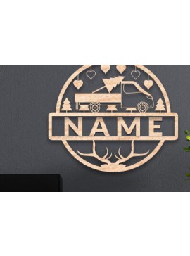 Σετ των 2 Intra απο ξύλο plywood 3mm-4mm πάχος Χριστουγεννιάτικη διακόσμηση σπιτιού Ονομασία Πινακίδα Δίασταση 15x15 cm INTRAFABR-72647858