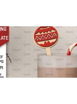 Σετ των 3 Intra απο ξύλο plywood 3mm-4mm πάχος Christmas Hot Chocolate Stirrer  Δίασταση 15x15 cm INTRAFABR-104867030