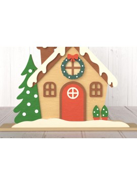 Intra απο ξύλο plywood 3mm-4mm πάχος Διακόσμηση Χριστουγεννιάτικου σπιτιού με λέιζερ Δίασταση 30x20 cm INTRAFABR-107875456