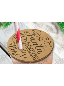 Σετ των 2 Intra απο ξύλο plywood 3mm-4mm πάχος Χριστούγεννα τον Ιούλιο Drink L Δίασταση 15x15 cm INTRAFABR-122614177