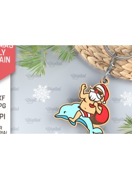 Σετ των 3 Intra απο ξύλο plywood 3mm-4mm πάχος με μπρελόκ Χριστούγεννα τον Ιούλιο Δίασταση 6x6 cm INTRAFABR-97659610