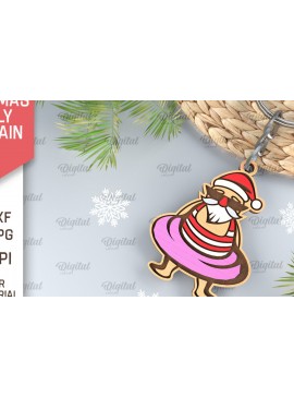 Σετ των 3 Intra απο ξύλο plywood 3mm-4mm πάχος με μπρελόκ Χριστούγεννα τον Ιούλιο Δίασταση 6x6 cm INTRAFABR-97659802