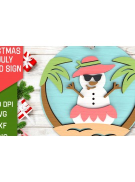 Σετ των 2 Intra απο ξύλο plywood 3mm-4mm πάχος Χριστούγεννα τον Ιούλιο Στρογγυλό σημάδι κοπής με λέιζερ Δίασταση 15x15 cm INTRAFABR-98896667