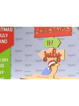 Σετ των 2 Intra απο ξύλο plywood 3mm-4mm πάχος Χριστούγεννα τον Ιούλιο Stand Decor  Δίασταση 15x15 cm INTRAFABR-98976364