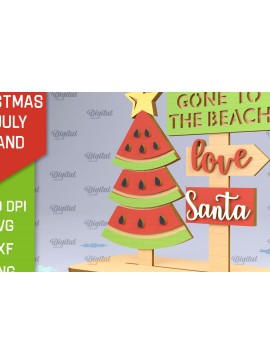 Σετ των 2 Intra απο ξύλο plywood 3mm-4mm πάχος Χριστούγεννα τον Ιούλιο Stand Decor  Δίασταση 15x15 cm INTRAFABR-98976397