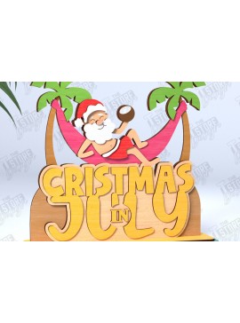 Σετ των 2 Intra απο ξύλο plywood 3mm-4mm πάχος Χριστούγεννα τον Ιούλιο Stand |Καλοκαίρι Δίασταση 15x15 cm INTRAFABR-122091466