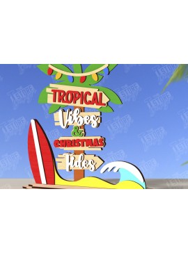 Σετ των 2 Intra απο ξύλο plywood 3mm-4mm πάχος Χριστούγεννα τον Ιούλιο Stand |Καλοκαίρι Δίασταση 15x15 cm INTRAFABR-122713680