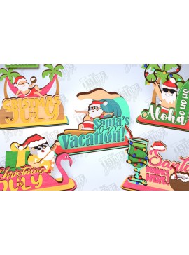 Σετ των 2 Intra απο ξύλο plywood 3mm-4mm πάχος Christmas in July Stands Δίασταση 15x15 cm INTRAFABR-122091593