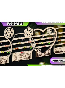 Σετ των 2 Intra απο ξύλο plywood 3mm-4mm πάχος Organizer Χριστουγεννιάτικων κοσμημάτων Δίασταση 15x15 cm INTRAFABR-105882618