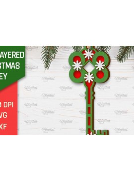 Σετ των 3 Intra απο ξύλο plywood 3mm-4mm πάχος Σχέδιο κοπής με λέιζερ Χριστουγεννιάτικο στολίδι με κλειδί Δίασταση 8x8 cm INTRAFABR-103294533