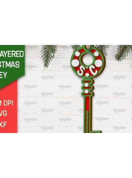 Σετ των 3 Intra απο ξύλο plywood 3mm-4mm πάχος Σχέδιο κοπής με λέιζερ Χριστουγεννιάτικο στολίδι με κλειδί Δίασταση 8x8 cm INTRAFABR-103294364