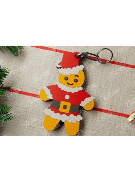 Σετ των 3 Intra απο ξύλο plywood 3mm-4mm πάχος Χριστουγεννιάτικο Μπρελόκ | Ιδέα δώρου | CNC Δίασταση 6x6 cm INTRAFABR-106460516