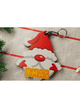 Σετ των 3 Intra απο ξύλο plywood 3mm-4mm πάχος Χριστουγεννιάτικο Μπρελόκ | Ιδέα δώρου | CNC Δίασταση 6x6 cm INTRAFABR-106460500