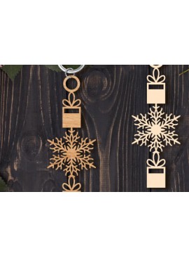 Σετ των 3 Intra απο ξύλο plywood 3mm-4mm πάχος Christmas Keychain Δίασταση 6x6 cm INTRAFABR-85618464