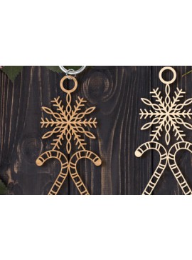 Σετ των 3 Intra απο ξύλο plywood 3mm-4mm πάχος Christmas Keychain Δίασταση 6x6 cm INTRAFABR-85618407