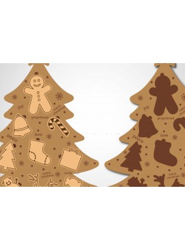 Σετ των 2 Intra απο ξύλο plywood 3mm-4mm πάχος Christmas Kids Puzzle Cut  Δίασταση 15x15 cm INTRAFABR-83222834