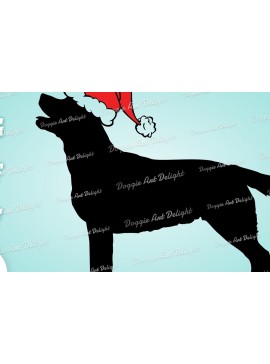 Σετ των 2 Intra απο ξύλο plywood 3mm-4mm πάχος Χριστουγεννιάτικο Labrador Santa Dog Cricut Δίασταση 15x15 cm INTRAFABR-83140071