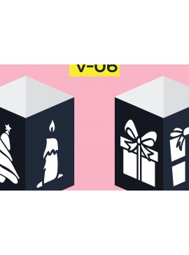 Σετ των 2 Intra απο ξύλο plywood 3mm-4mm πάχος αποκοπής προτύπου χριστουγεννιάτικου φαναριού Δίασταση 15x15 cm INTRAFABR-19162431