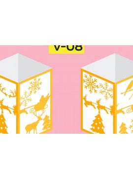 Σετ των 2 Intra απο ξύλο plywood 3mm-4mm πάχος αποκοπής προτύπου χριστουγεννιάτικου φαναριού Δίασταση 15x15 cm INTRAFABR-19207945