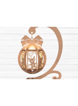 Σετ των 2 Intra απο ξύλο plywood 3mm-4mm πάχος Χριστουγεννιάτικο Φανάρι με Φιόγκο Stand Δίασταση 30x20 cm INTRAFABR-109860280