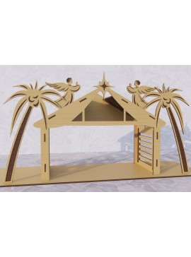 Σετ των 2 Intra απο ξύλο plywood 3mm-4mm πάχος Χριστουγεννιάτικη Δίασταση 15x15 cm INTRAFABR-80307611