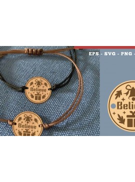 Σετ των 3 Intra απο ξύλο plywood 3mm-4mm πάχος Χριστουγεννιάτικο βραχιόλι κοπής με λέιζερ 4 Δίασταση 5x5 cm INTRAFABR-111697667