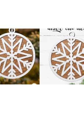 Σετ των 3 Intra απο ξύλο plywood 3mm-4mm πάχος Χριστουγεννιάτικη , χριστουγεννιάτικο στολίδι Δίασταση 8x8 cm INTRAFABR-79393552