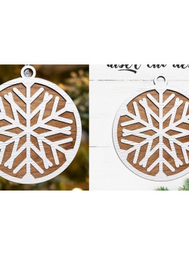 Σετ των 3 Intra απο ξύλο plywood 3mm-4mm πάχος Χριστουγεννιάτικη , χριστουγεννιάτικο στολίδι Δίασταση 8x8 cm INTRAFABR-79393450