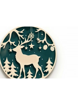 Σετ των 3 Intra απο ξύλο plywood 3mm-4mm πάχος Χριστουγεννιάτικο Δίασταση 4x4 cm INTRAFABR-102757000